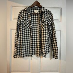 Forever 21 black and White Checkered Top